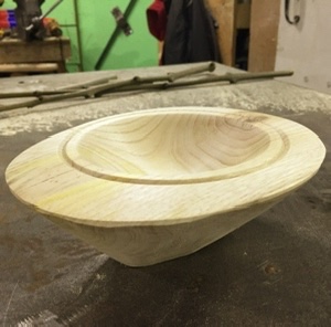 Hand turned wooden salt bowl