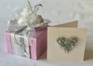 Wrapped wedding present and handmade card